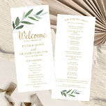Elegant Gold Foil Greenery Wedding Programs Programme<br><div class="desc">Elegant Gold Foil Greenery Wedding Programs</div>