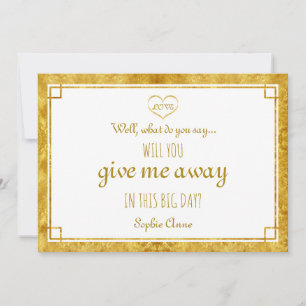 Elegant Gold Foil Heart Will You Give Me Away