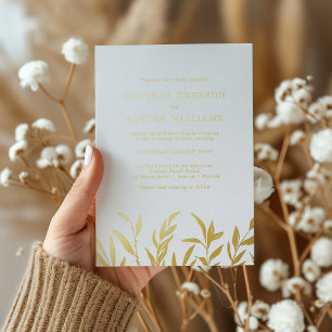 Elegant Gold Foil Leaves Wedding