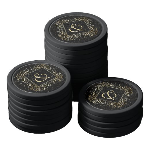 Black And Gold Poker Chips Zazzle.co.uk