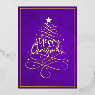 Elegant Gold Foil Merry Christmas Foil Holiday Card