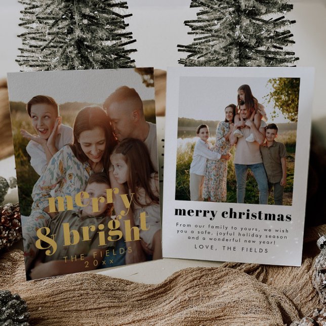 Elegant Gold Foil Modern Photo Holiday Card (Creator Uploaded)