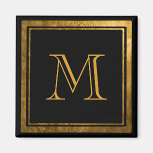 Elegant Gold Foil Monogram  Magnet