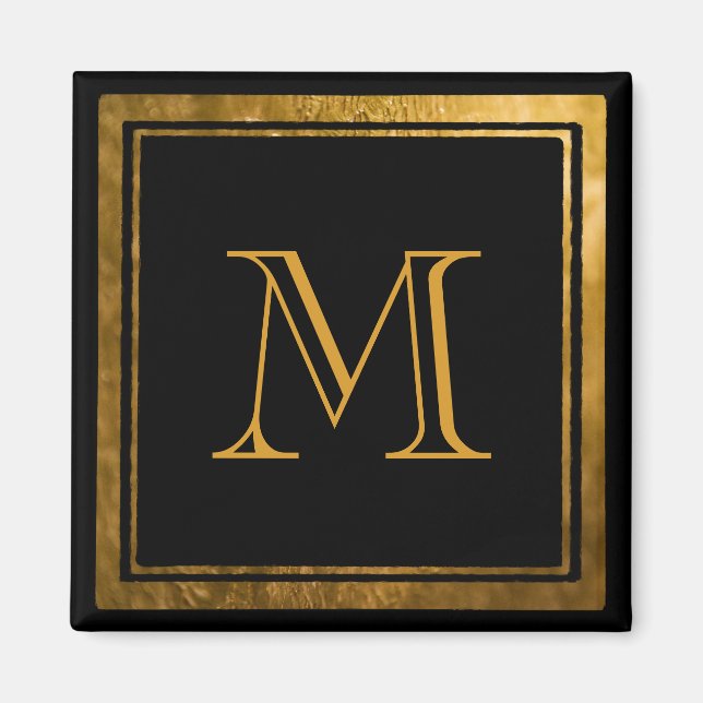 Elegant Gold Foil Monogram  Magnet (Front)