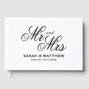 Elegant gold foil Mr and Mrs wedding guest book