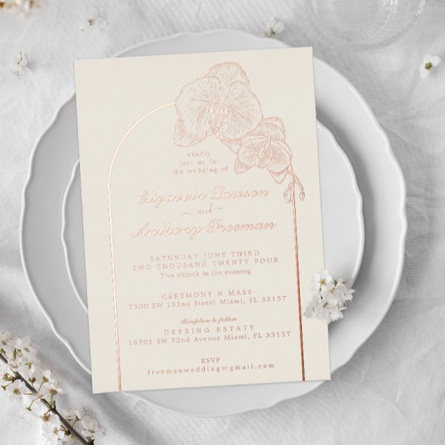 Elegant Gold Foil Orchid Arch Wedding  (Creator Uploaded)