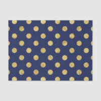 Elegant Gold Foil Polka Dot Pattern - Gold & Blue