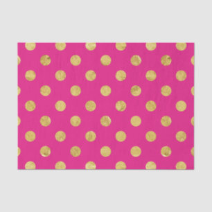 Elegant Gold Foil Polka Dot Pattern - Gold & Pink Tissue Paper