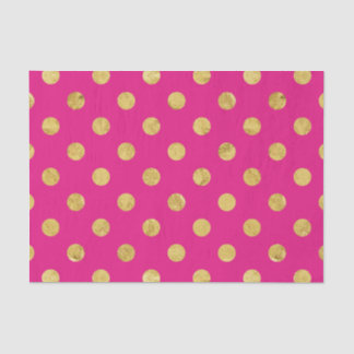 Elegant Gold Foil Polka Dot Pattern - Gold & Pink Tissue Paper
