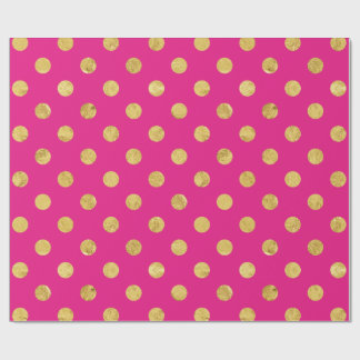 Elegant Gold Foil Polka Dot Pattern - Gold & Pink Wrapping Paper