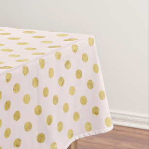 Elegant Gold Foil Polka Dot Pattern - Pink & Gold Tablecloth