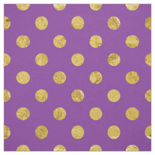Elegant Gold Foil Polka Dot Pattern - Purple Fabric