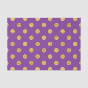 Elegant Gold Foil Polka Dot Pattern - Purple Tissue Paper