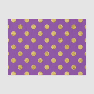 Elegant Gold Foil Polka Dot Pattern - Purple Tissue Paper
