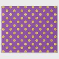 Elegant Gold Foil Polka Dot Pattern - Purple