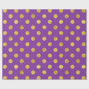 Elegant Gold Foil Polka Dot Pattern - Purple Wrapping Paper