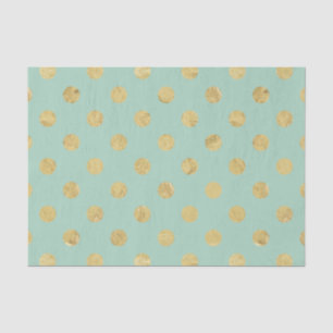 Elegant Gold Foil Polka Dot Pattern - Teal Gold Tissue Paper