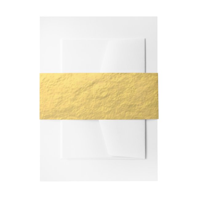 Elegant Gold Foil Printed Invitation Belly Band (Front Example)