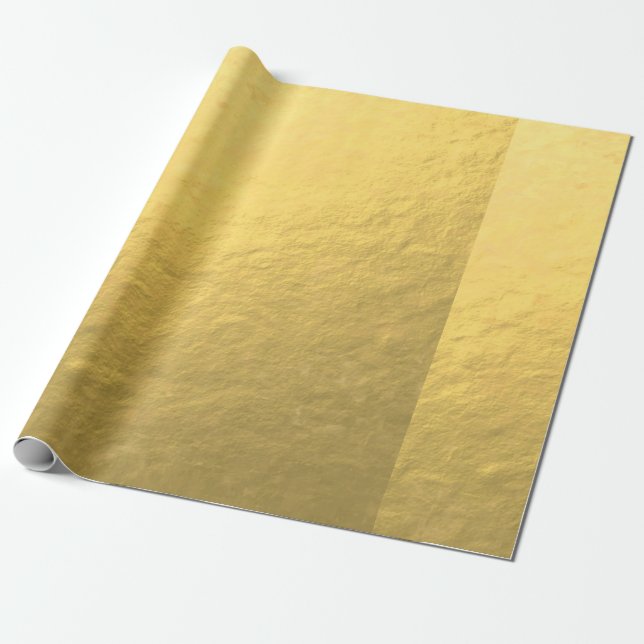 Elegant Gold Foil Printed Wrapping Paper (Unrolled)