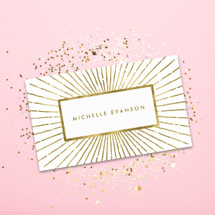 Elegant Gold Foil Sunburst Professional Business Card