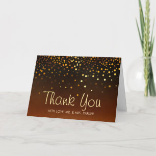 Elegant Gold Foil Sunset Clouds Thank You Card