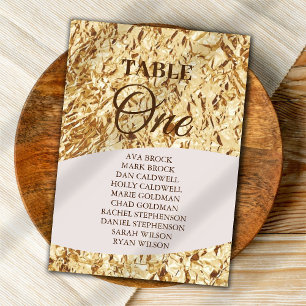 Elegant Gold Foil Table 1 One Seating Chart Invitation