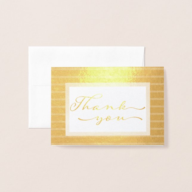 Elegant Gold Foil Thank You Card (Front With Envelope)