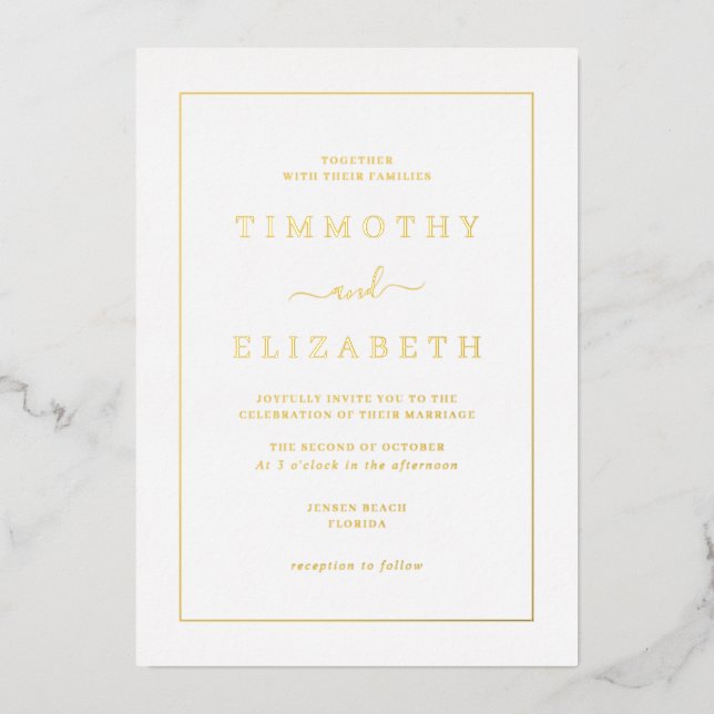 Elegant Gold Foil Wedding  (Front)