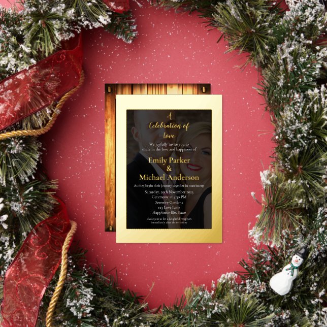 Elegant gold foil wedding invitation (Insitu)