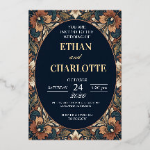 Elegant Gold Foil Wedding Invitation
