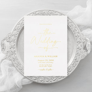 Elegant Gold Foil Wedding Invitation 