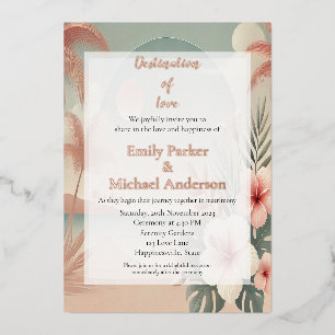 Elegant gold foil wedding invitation