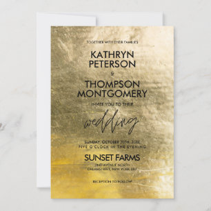 Elegant Gold Foil Wedding Invitation