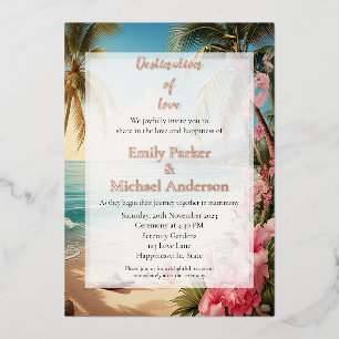 Elegant gold foil wedding invitation