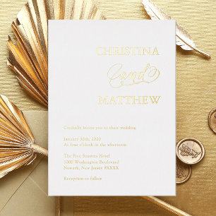 Elegant GOLD FOIL WEDDING Invitation Foil Invitati