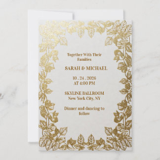 Elegant Gold Foil Wedding Invitation Template
