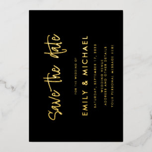 Elegant Gold Foil Wedding Save the Date