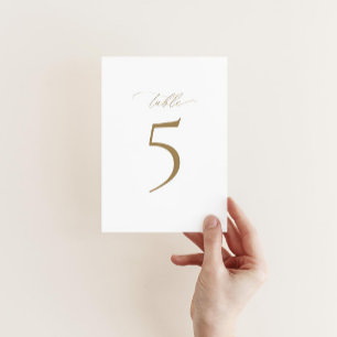 Elegant Gold Foil Wedding Table Number
