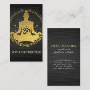 Elegant Gold Foil Yoga Meditation Pose Om Symbol Business Card