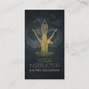 Elegant Gold Foil Yoga Meditation Pose Om Symbol Business Card