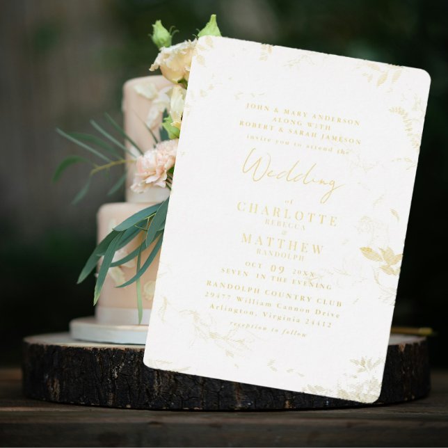 Elegant Gold Foliage Wedding Gold (Creator Uploaded)