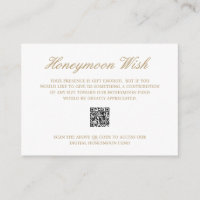 Elegant Gold Formal Honeymoon Fund QR Code Wedding