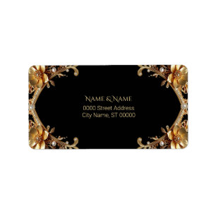 Elegant Gold Frame Address Label
