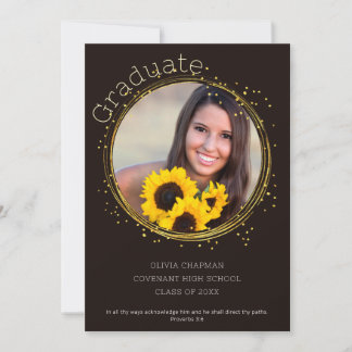 Elegant Gold Frame Bible Verse Announcement Card
