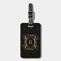 Elegant Gold Frame Black Damasks