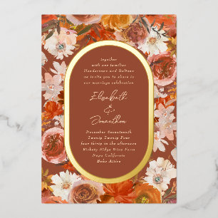 Elegant Gold Frame Boho Terracotta Wreath Floral