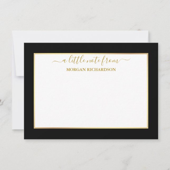 Elegant Gold Frame - Choose Size - Black and White Card (Front)