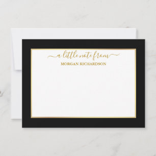 Elegant Gold Frame - Choose Size - Black and White Card