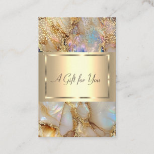 Elegant Gold Frame,Confetti,Colourful Marble Discount Card