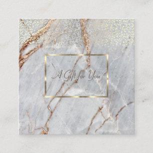 Elegant Gold Frame,Confetti Marble Discount Card